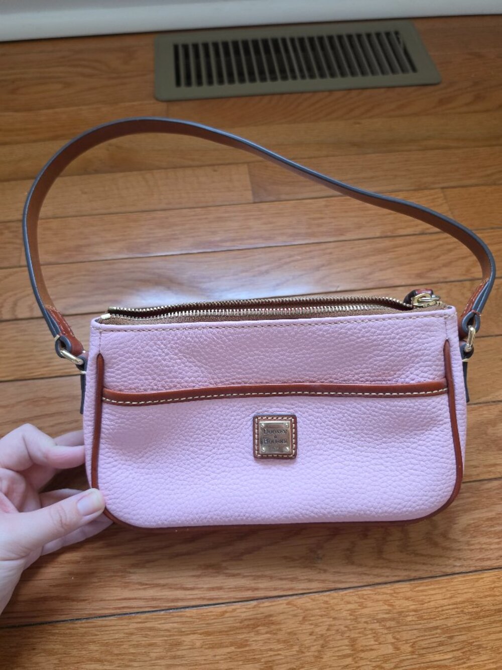 Dooney and Bourke Pink Pebble Grain Leather Shoulder Bag